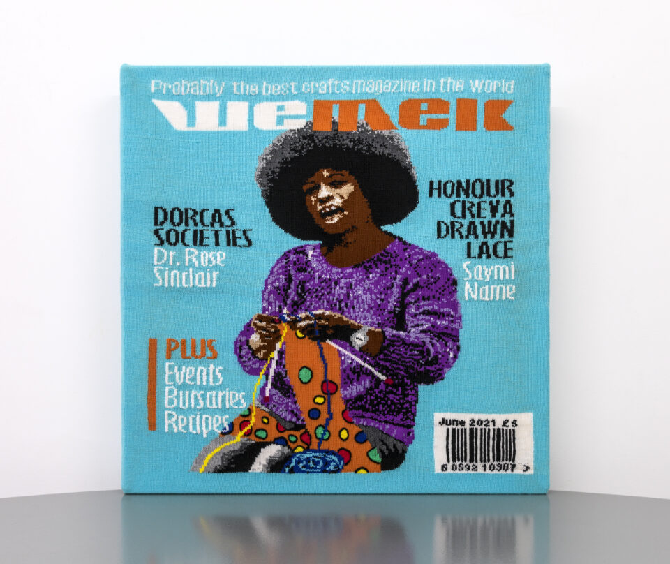 Lorna Hamilton-Brown, WE MEK knitted magazine cover, 2021. Image courtesy of Passion4.co.uk