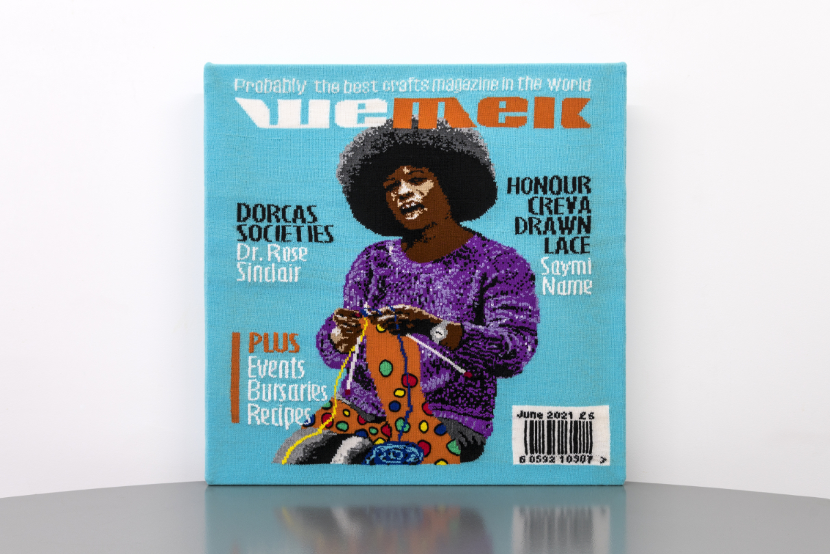 Lorna Hamilton-Brown, WE MEK knitted magazine cover, 2021. Image courtesy of Passion4.co.uk